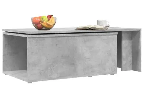 Măsuță de cafea, gri beton, 150 x 50 x 35 cm, lemn prelucrat - 5/5