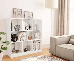 Bibliotecă, alb, 97,5x29,5x100 cm, lemn prelucrat