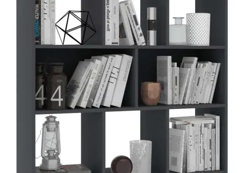 Bibliotecă, gri, 97,5x29,5x100 cm, PAL - 3/5