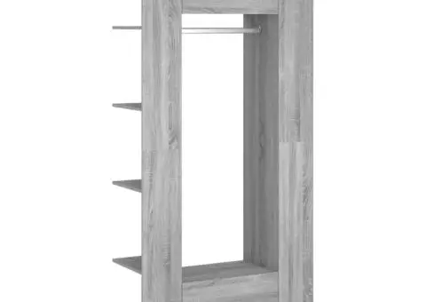 Dulapuri de hol, 2 buc., gri sonoma, lemn prelucrat - 2/5