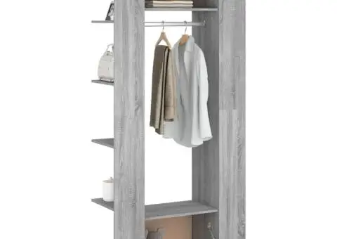 Dulapuri de hol, 2 buc., gri sonoma, lemn prelucrat - 5/5