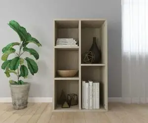 Bibliotecă/Dulap, stejar sonoma, 50x25x80 cm, lemn prelucrat