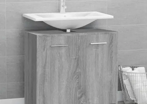 Dulap de baie, gri sonoma, 60x33x60 cm, lemn prelucrat - 1/5