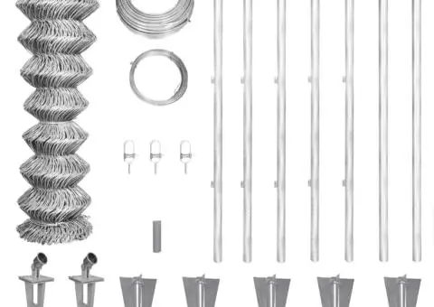 Gard din plasă cu stâlpi și țăruși, 15 x 0,8 m, oțel galvanizat - 1/5