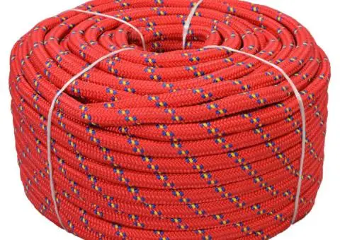 Frânghie marinărească din polipropilenă, roșu, 50 m, 18 mm