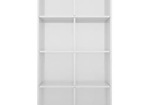 Bibliotecă/Dulap, alb extralucios, 66x30x130 cm, lemn prelucrat - 4/5