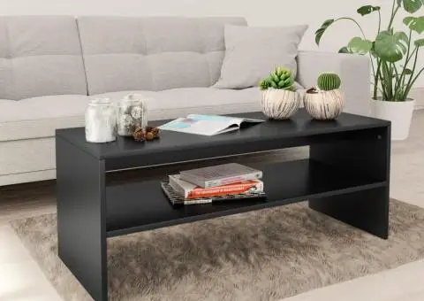 Măsuță de cafea, negru, 100x40x40 cm, lemn prelucrat - 1/5