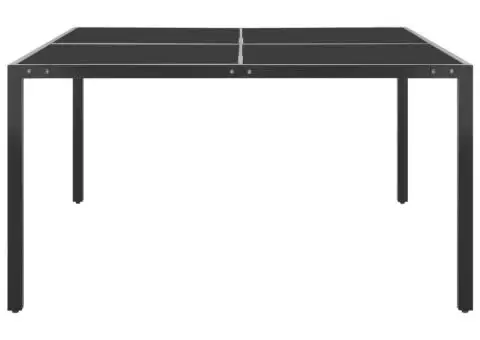 Masă de grădină, antracit, 130x130x72 cm, oțel și sticlă - 2/4