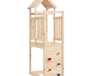 Turn joacă cu perete cățărare, 53x110x214 cm, lemn masiv de pin