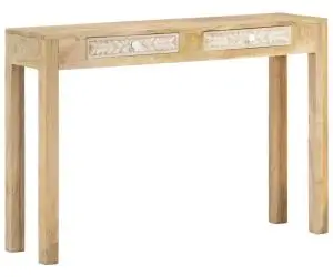 Masă consolă 110x30x75 cm, lemn masiv de mango albit