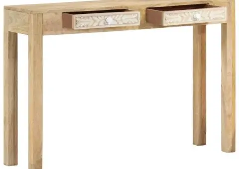 Masă consolă 110x30x75 cm, lemn masiv de mango albit - 2/5