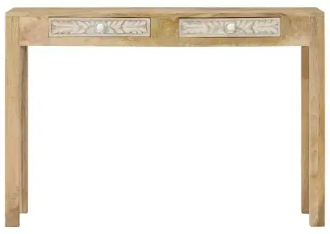 Masă consolă 110x30x75 cm, lemn masiv de mango albit - 4/5