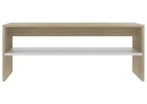 Măsuță de cafea alb și stejar Sonoma 100x40x40cm lemn prelucrat - 4/5