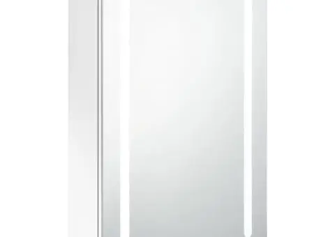 Dulap de baie cu oglindă și LED, alb strălucitor, 50x13x70 cm - 2/5