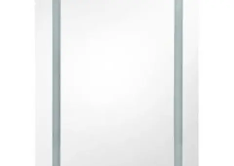 Dulap de baie cu oglindă și LED, alb strălucitor, 50x13x70 cm - 4/5