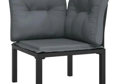 Set mobilier de grădină, 5 piese, negru/gri, poliratan - 4/5