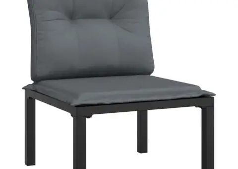 Set mobilier de grădină, 5 piese, negru/gri, poliratan - 5/5