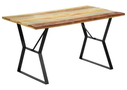 Masă de bucătărie, 140 x 80 x 76 cm, lemn masiv reciclat - 1/5