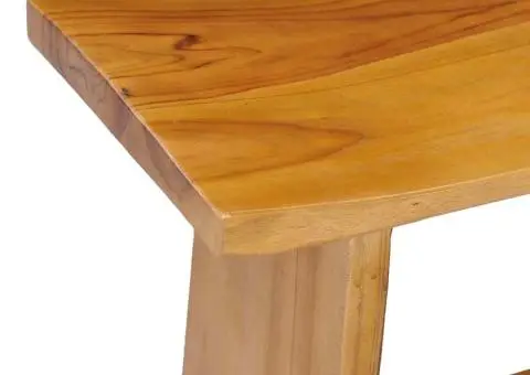 Taburet, lemn masiv de tec - 5/5