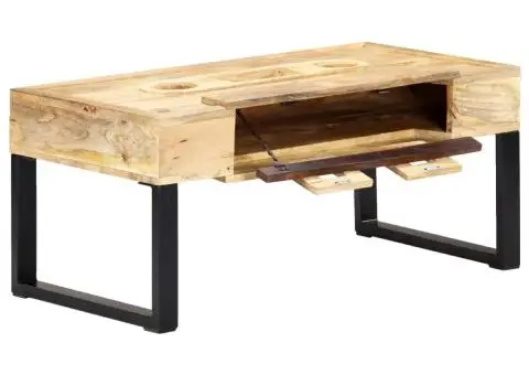 Măsuță de cafea stil casetă, 100x52x45 cm, lemn masiv de mango - 2/5