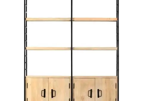 Bibliotecă cu 4 rafturi, 124 x 30 x 180 cm, lemn masiv de mango - 2/5