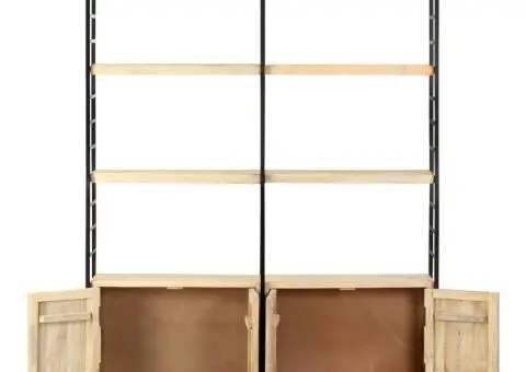 Bibliotecă cu 4 rafturi, 124 x 30 x 180 cm, lemn masiv de mango - 3/5