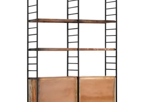 Bibliotecă cu 4 niveluri, 124 x 30 x 180 cm lemn masiv reciclat - 4/5