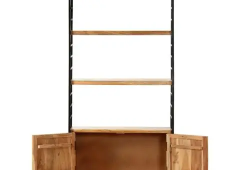 Bibliotecă cu 4 niveluri, 80x30x180 cm, lemn masiv de acacia - 3/5