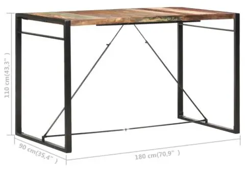 Masă de bar, 180 x 90 x 110 cm, lemn masiv reciclat - 5/5