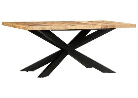 Masă de bucătărie, 180x90x76 cm, lemn masiv de mango nefinisat - 1/5