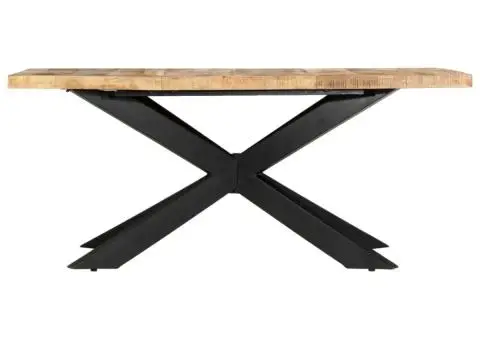 Masă de bucătărie, 180x90x76 cm, lemn masiv de mango nefinisat - 2/5