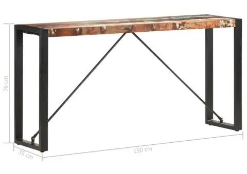 Masă consolă, 150 x 35 x 76 cm, lemn masiv reciclat - 5/5