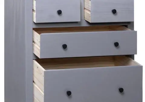 Servantă, gri, 80 x 40 x 83 cm, lemn de pin, gama Panama - 2/5