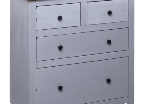 Servantă, gri, 80 x 40 x 83 cm, lemn de pin, gama Panama - 4/5