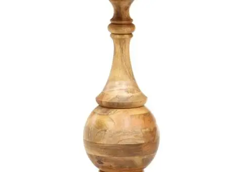 Masă laterală rotundă, 43 x 43 x 66 cm, lemn masiv de mango - 1/5