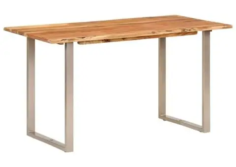 Masă de bucătărie, 140 x 70 x 76 cm, lemn masiv de acacia - 2/5