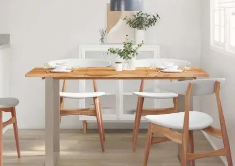 Masă de bucătărie, 140 x 70 x 76 cm, lemn masiv de acacia - 3/5