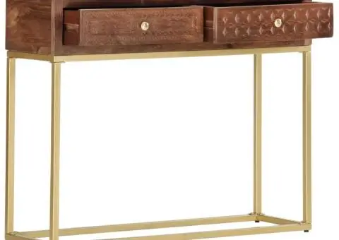 Masă consolă, 90 x 30 x 75 cm, lemn masiv de mango - 3/5