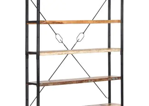 Bibliotecă cu 5 rafturi, 140 x 30 x 180 cm, lemn masiv reciclat - 1/5