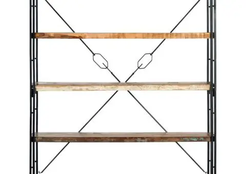 Bibliotecă cu 5 rafturi, 140 x 30 x 180 cm, lemn masiv reciclat - 2/5