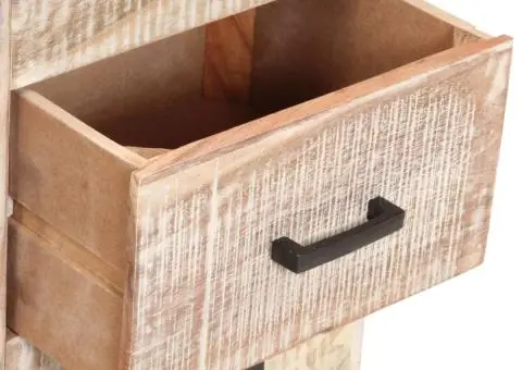 Servantă, alb, 73 x 30 x 75 cm, lemn masiv de acacia - 5/5