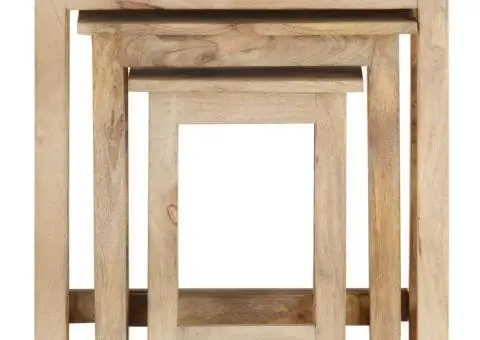 Mese suprapuse, 3 buc., lemn masiv de mango - 2/5