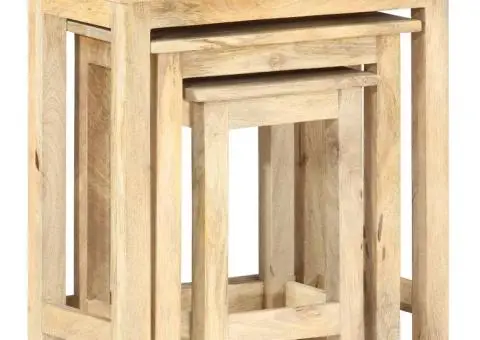 Mese suprapuse, 3 buc., lemn masiv de mango - 3/5