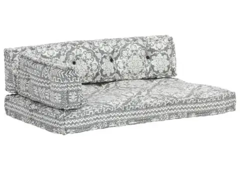 Pernă pentru canapea din paleți, gri deschis, textil, petice - 1/5