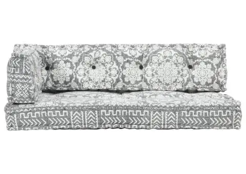 Pernă pentru canapea din paleți, gri deschis, textil, petice - 2/5