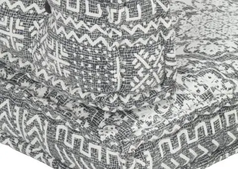 Pernă pentru canapea din paleți, gri deschis, textil, petice - 3/5