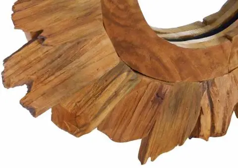 Oglindă de perete, 40 cm, tec, rotund - 5/5