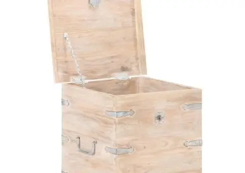 Cufăr, 40 x 40 x 40 cm, lemn masiv de acacia - 2/5