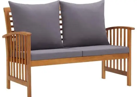 Set mobilier de grădină cu perne, 2 piese, lemn masiv de acacia - 4/5