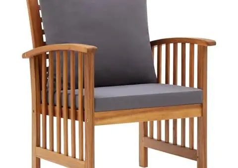 Scaune de grădină cu perne, 2 buc., lemn masiv de acacia - 4/5